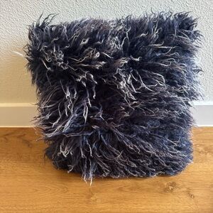 Mon Chateau Square Tibetan Lamb Fur Throw Pillow Cover w/Zipper